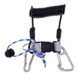 Maxbell Scuba Diving Spring Coiled Lanyard With Clips for Cameras Lights Black