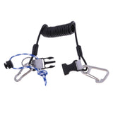 Maxbell Scuba Diving Spring Coiled Lanyard With Clips for Cameras Lights Black
