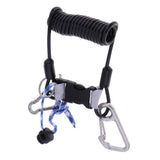 Maxbell Scuba Diving Spring Coiled Lanyard With Clips for Cameras Lights Black