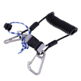 Maxbell Scuba Diving Spring Coiled Lanyard With Clips for Cameras Lights Black