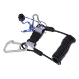Maxbell Scuba Diving Spring Coiled Lanyard With Clips for Cameras Lights Black
