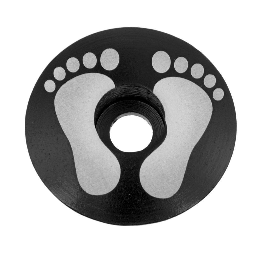 Maxbell Maxbell Aluminum Alloy Bicycle Threadless Stem Headset Top Cap Cover Black Foot