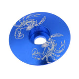 Maxbell Maxbell Aluminum Alloy Bicycle Threadless Stem Headset Top Cap Cover Blue Scorpion