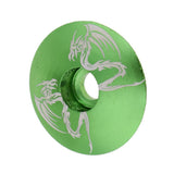 Maxbell Aluminum Alloy Bicycle Threadless Stem Headset Top Cap Cover Green Dragon - Aladdin Shoppers