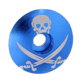 Maxbell Aluminum Alloy Bicycle Threadless Stem Headset Top Cap Cover Blue Skull - Aladdin Shoppers