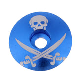 Maxbell Aluminum Alloy Bicycle Threadless Stem Headset Top Cap Cover Blue Skull - Aladdin Shoppers