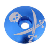 Maxbell Aluminum Alloy Bicycle Threadless Stem Headset Top Cap Cover Blue Skull - Aladdin Shoppers