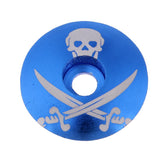 Maxbell Aluminum Alloy Bicycle Threadless Stem Headset Top Cap Cover Blue Skull - Aladdin Shoppers