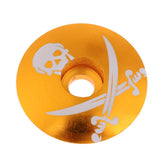 Maxbell Aluminum Alloy Bicycle Threadless Stem Headset Top Cap Cover Gold Skull - Aladdin Shoppers