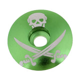 Maxbell Aluminum Alloy Bicycle Threadless Stem Headset Top Cap Cover Green Skull - Aladdin Shoppers