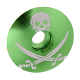 Maxbell Aluminum Alloy Bicycle Threadless Stem Headset Top Cap Cover Green Skull - Aladdin Shoppers