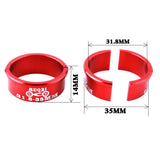 Maxbell Maxbell 4 Pieces Bicycle Handlebar Shim 31.8mm to 35mm Stem for MTB Road Bike Red