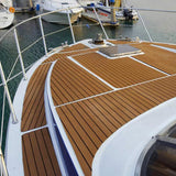 Maxbell Maxbell Non-Slip Boat Flooring Decking Edge Strip Pad (94in x 2.3in x 0.24in), 6mm Thickness EVA Foam Faux Teak Marine Mat