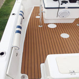 Maxbell Maxbell Non-Slip Boat Flooring Decking Edge Strip Pad (94in x 2.3in x 0.24in), 6mm Thickness EVA Foam Faux Teak Marine Mat
