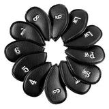 Maxbell Maxbell 12pcs Synthetic Leather Golf Iron Head Covers PU Headcover Iron Protect Set, With Sealing Tape