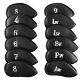 Maxbell Maxbell 12pcs Synthetic Leather Golf Iron Head Covers PU Headcover Iron Protect Set, With Sealing Tape