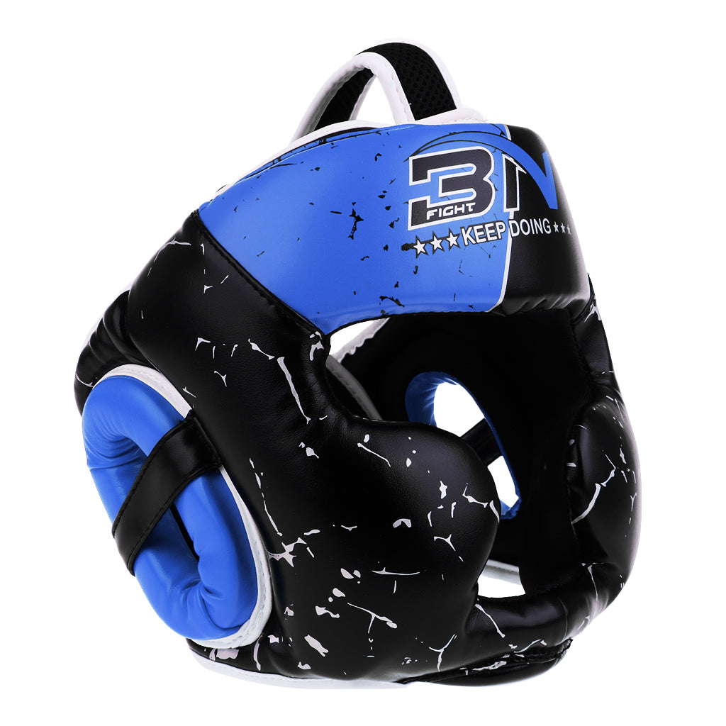 Maxbell Maxbell Kids Boxing Helmet Head Guard Martial Arts Gear MMA Protector Black + Blue