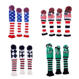 Maxbell 3Pcs/set Golf Headcover Knit Pom Pom Vintage Head Cover #1 3 5 Long Neck Knit Sock Golf Club Head Covers - Aladdin Shoppers