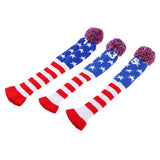 Maxbell 3Pcs/set Golf Headcover Knit Pom Pom Vintage Head Cover #1 3 5 Long Neck Knit Sock Golf Club Head Covers - Aladdin Shoppers