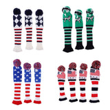 Maxbell 3Pcs/set Golf Headcover Knit Pom Pom Vintage Head Cover #1 3 5 Long Neck Knit Sock Golf Club Head Covers - Aladdin Shoppers