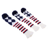 Maxbell 3Pcs/set Golf Pom Pom Head Covers No.#1 #3 #5 Club Knitted Rescue Headcovers Knit Socks Protector - Aladdin Shoppers