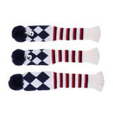 Maxbell 3Pcs/set Golf Pom Pom Head Covers No.#1 #3 #5 Club Knitted Rescue Headcovers Knit Socks Protector - Aladdin Shoppers