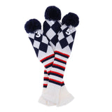 Maxbell 3Pcs/set Golf Pom Pom Head Covers No.#1 #3 #5 Club Knitted Rescue Headcovers Knit Socks Protector - Aladdin Shoppers