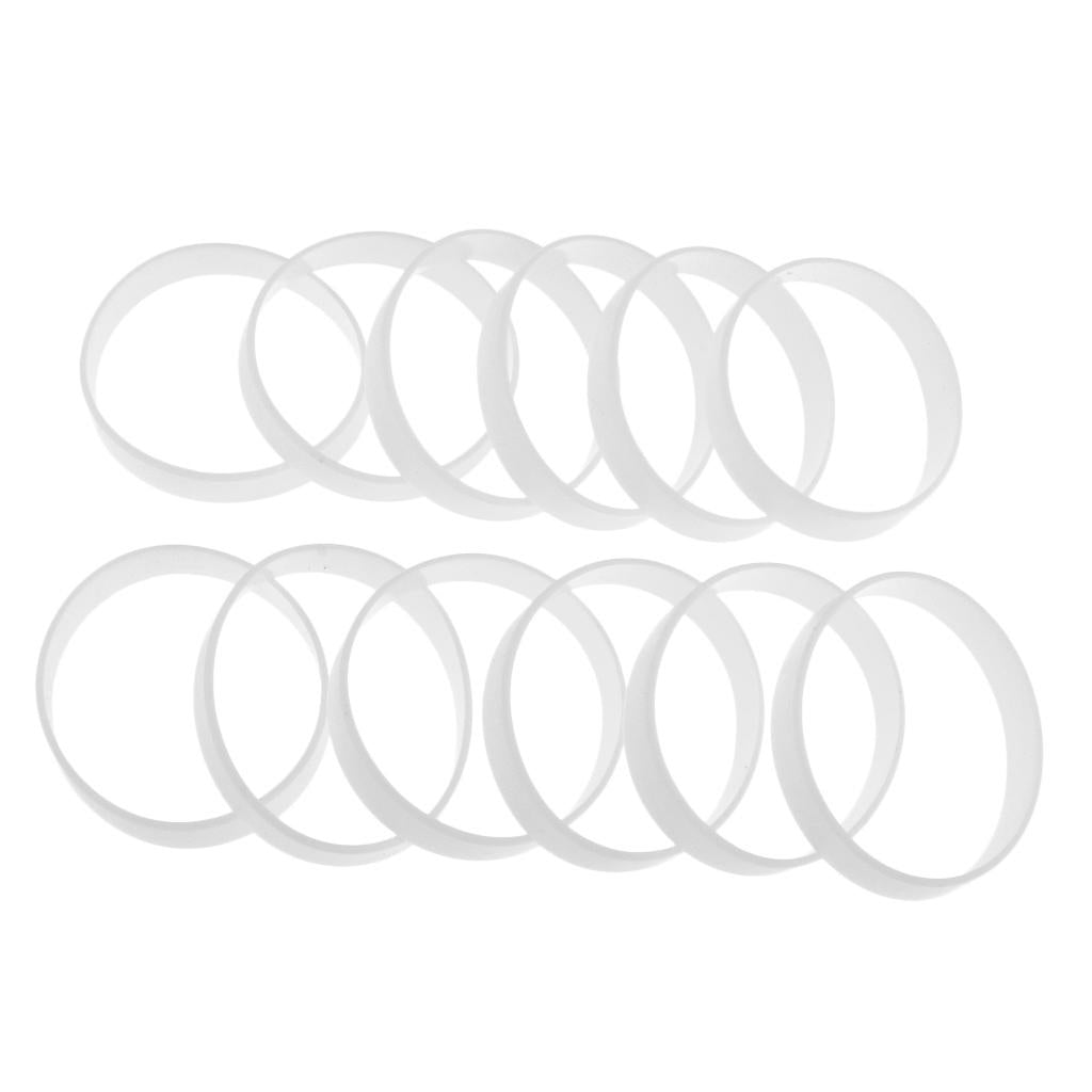 Maxbell Maxbell 12 Pieces Blank Wristbands Bracelet Silicone Rubber Wrist Bands White