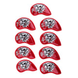 Maxbell Maxbell 9 Pieces Universal Skull Golf Iron Head Cover Club Putter Headcover Red