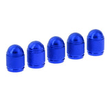 Maxbell 5 Pieces Aluminum Bicycle Bike Schrader Air Valve Dust Cap Cover Blue - Aladdin Shoppers