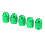 Maxbell Maxbell 5 Pieces Aluminum Bicycle Bike Schrader Air Valve Dust Cap Cover Green