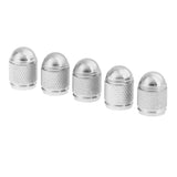 Maxbell Maxbell 5 Pieces Aluminum Bicycle Bike Schrader Air Valve Dust Cap Cover Silver