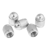 Maxbell Maxbell 5 Pieces Aluminum Bicycle Bike Schrader Air Valve Dust Cap Cover Silver