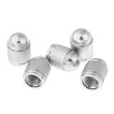 Maxbell Maxbell 5 Pieces Aluminum Bicycle Bike Schrader Air Valve Dust Cap Cover Silver