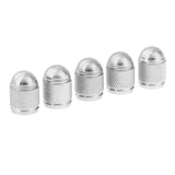 Maxbell Maxbell 5 Pieces Aluminum Bicycle Bike Schrader Air Valve Dust Cap Cover Silver