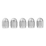 Maxbell Maxbell 5 Pieces Aluminum Bicycle Bike Schrader Air Valve Dust Cap Cover Silver