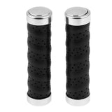 Maxbell Leather Bicycle Handlebar Grips 1Pair Mountain Bike Cycling Part Black - Aladdin Shoppers