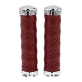 Maxbell Leather Bicycle Handlebar Grips 1Pair Mountain Bike Cycling Part Honey brown - Aladdin Shoppers