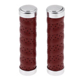 Maxbell Leather Bicycle Handlebar Grips 1Pair Mountain Bike Cycling Part Honey brown - Aladdin Shoppers