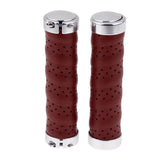 Maxbell Leather Bicycle Handlebar Grips 1Pair Mountain Bike Cycling Part Honey brown - Aladdin Shoppers