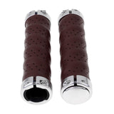 Maxbell Leather Bicycle Handlebar Grips 1Pair Mountain Bike Cycling Part Dark brown - Aladdin Shoppers