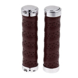 Maxbell Leather Bicycle Handlebar Grips 1Pair Mountain Bike Cycling Part Dark brown - Aladdin Shoppers