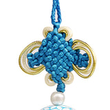 Maxbell Maxbell Chinese Knot Tassel with Golf Ball Home Car Office Hanging Decoration Blue