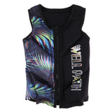 Kids Swimming Float Life Jacket Buoyancy Aid Front Zip Vest Black  XS