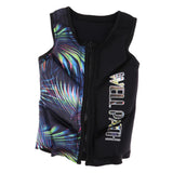 Kids Swimming Float Life Jacket Buoyancy Aid Front Zip Vest Black  XS