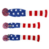 Maxbell Maxbell 3 Pieces Golf Pom Pom Headcover Wood Driver Club Head Cover Set Star