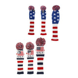 Maxbell Maxbell 3 Pieces Golf Pom Pom Headcover Wood Driver Club Head Cover Set Star