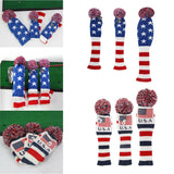 Maxbell Maxbell 3 Pieces Golf Pom Pom Headcover Wood Driver Club Head Cover Set Star