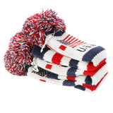 Maxbell Maxbell 3 Pieces Golf Pom Pom Headcover Wood Driver Club Head Cover Set America Flag