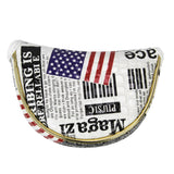 Maxbell Maxbell PU Golf Mallet Head Cover Center Putter Sleeve the Old Glory Semicircle M